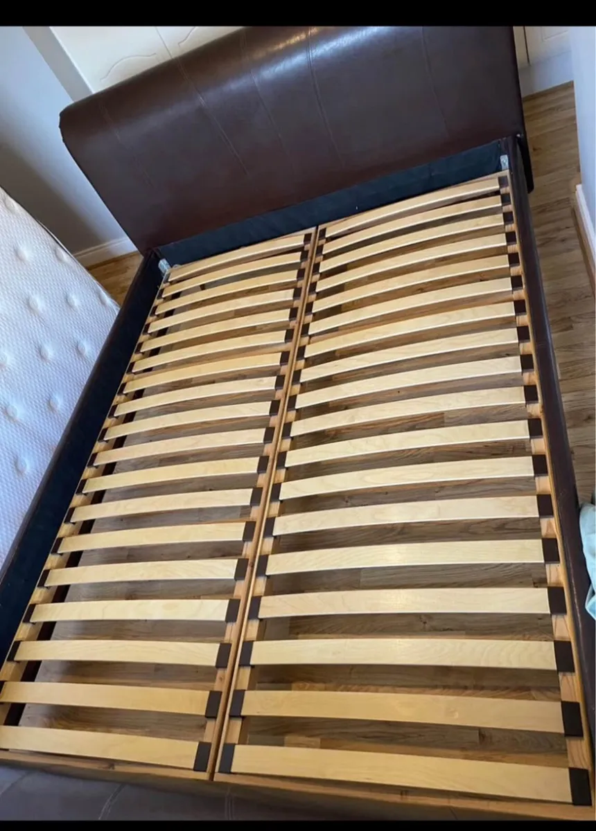 Bed frame - leather sleigh ned - Image 4