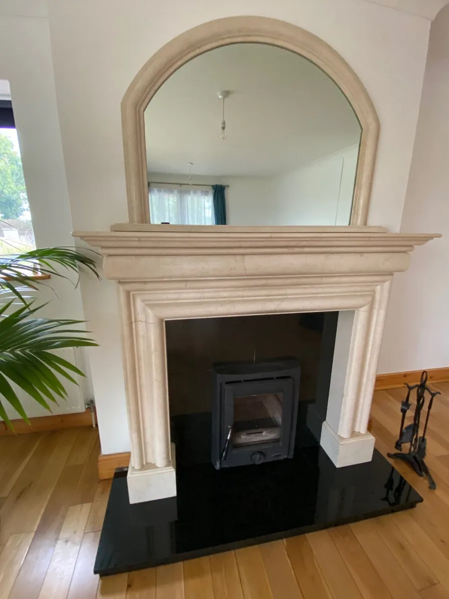 Natural Marble Fireplace, Mirror & Henley Apollo 7 - Image 2
