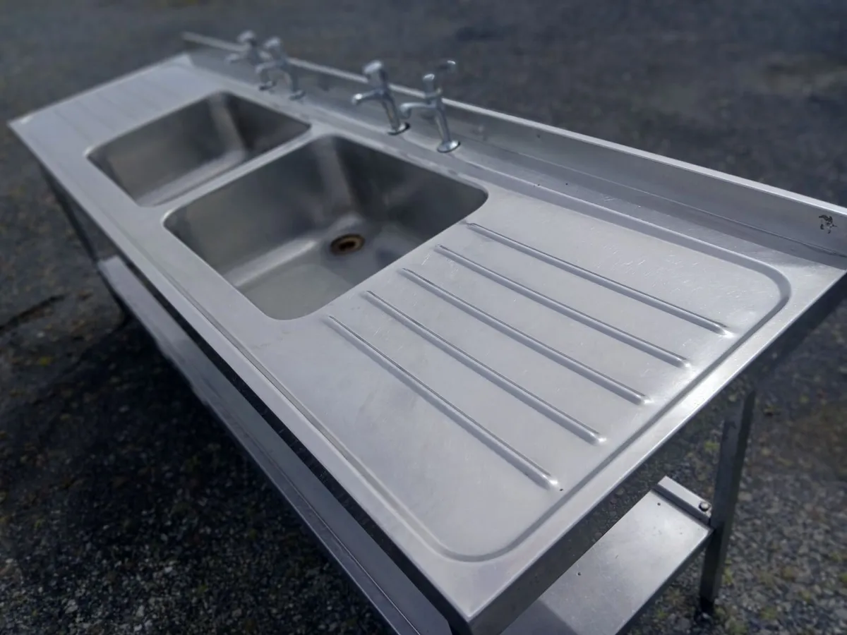Commercial deep double cabbinet sink unit - Image 4