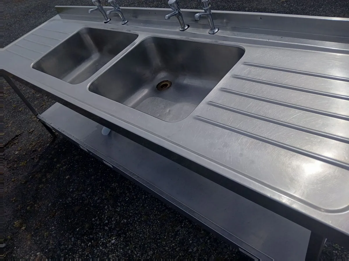 Commercial deep double cabbinet sink unit - Image 1
