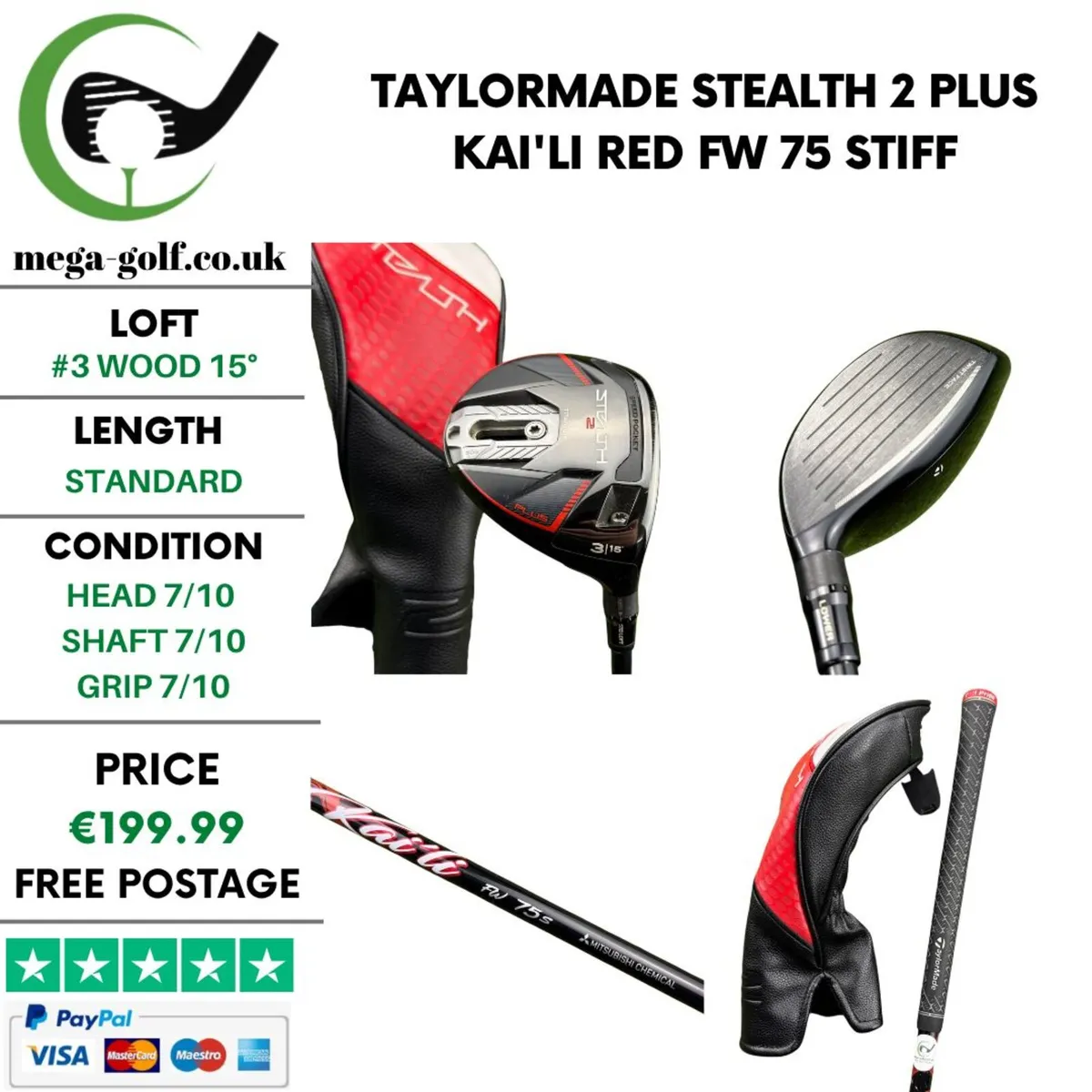Taylormade Stealth 2 Plus #3 Wood 15° / Stiff - Image 1