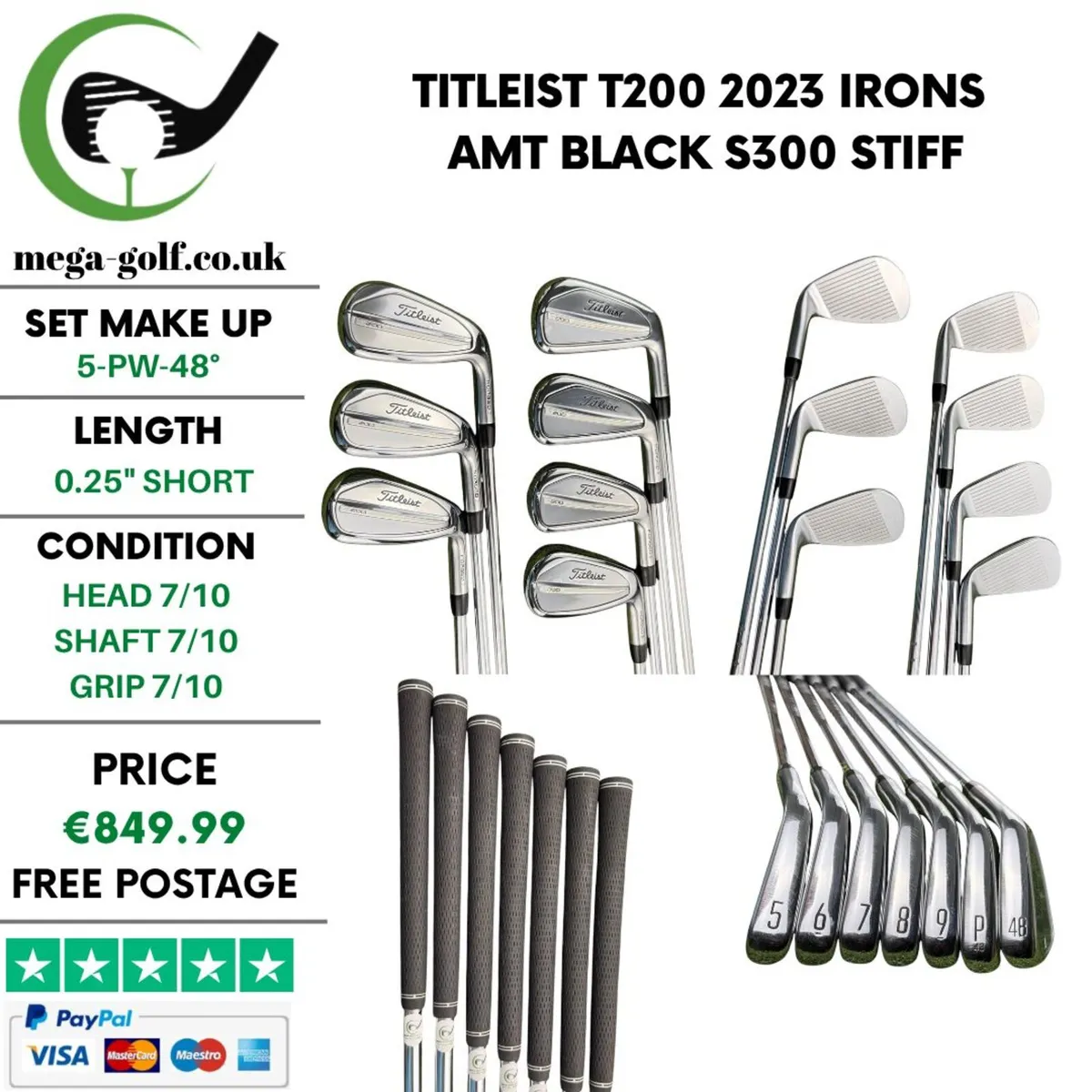 Titleist T200 2023 Irons / 5-Pw-48° / Stiff - Image 1