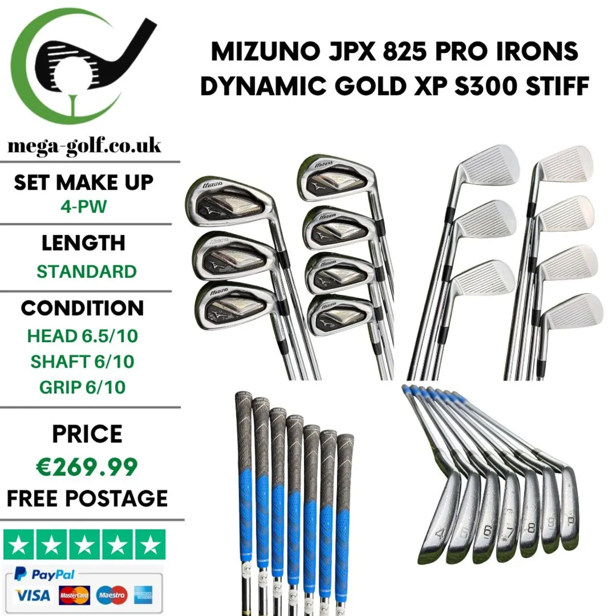 Mizuno JPX 825 Pro Irons / 4-Pw / Stiff - Image 1
