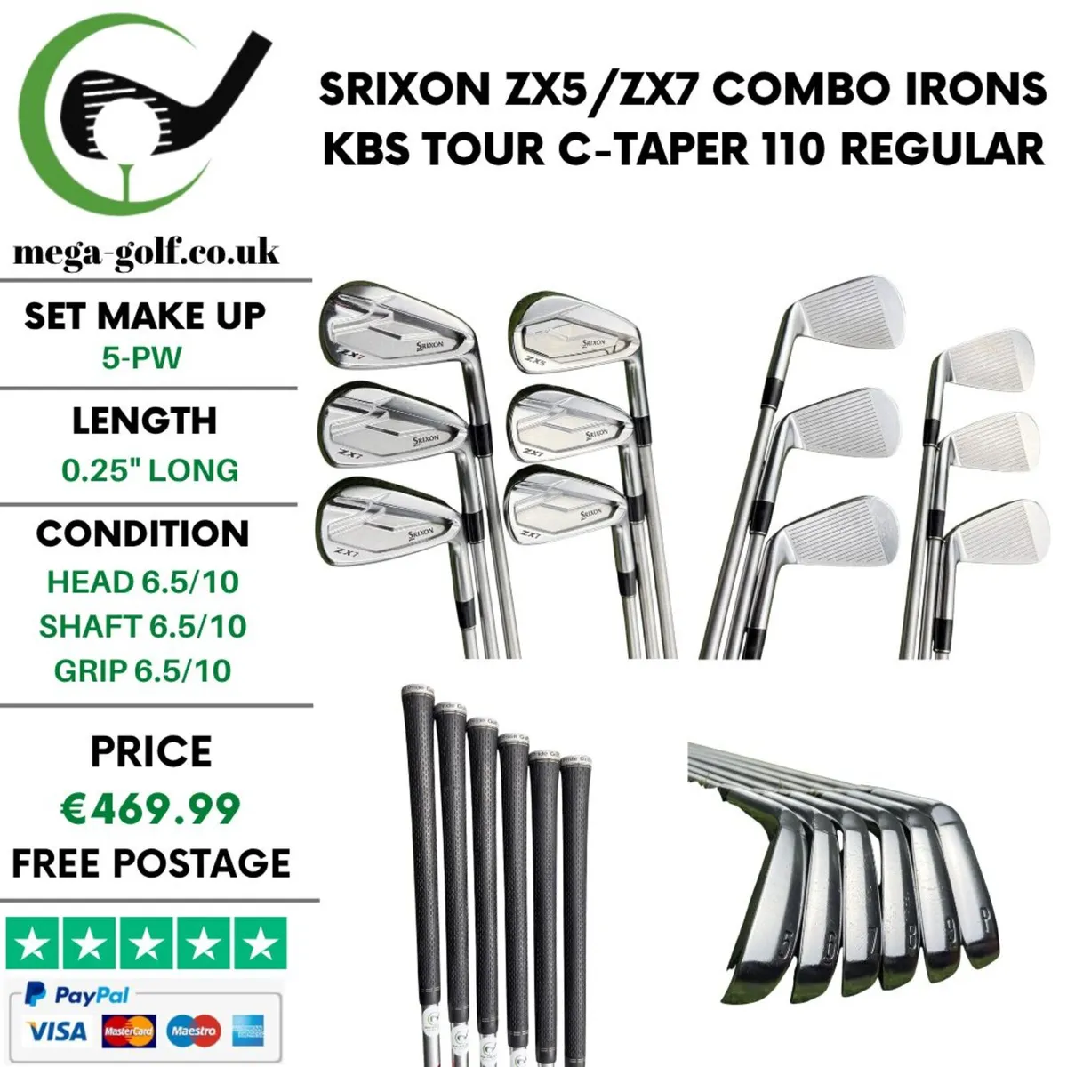 Srixon ZX5/ZX7 Combo Irons / 5-Pw / Regular - Image 1