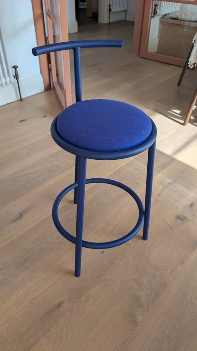 3 Blue Nooma Hogo Designer Kitchen Bar Stools - Image 4