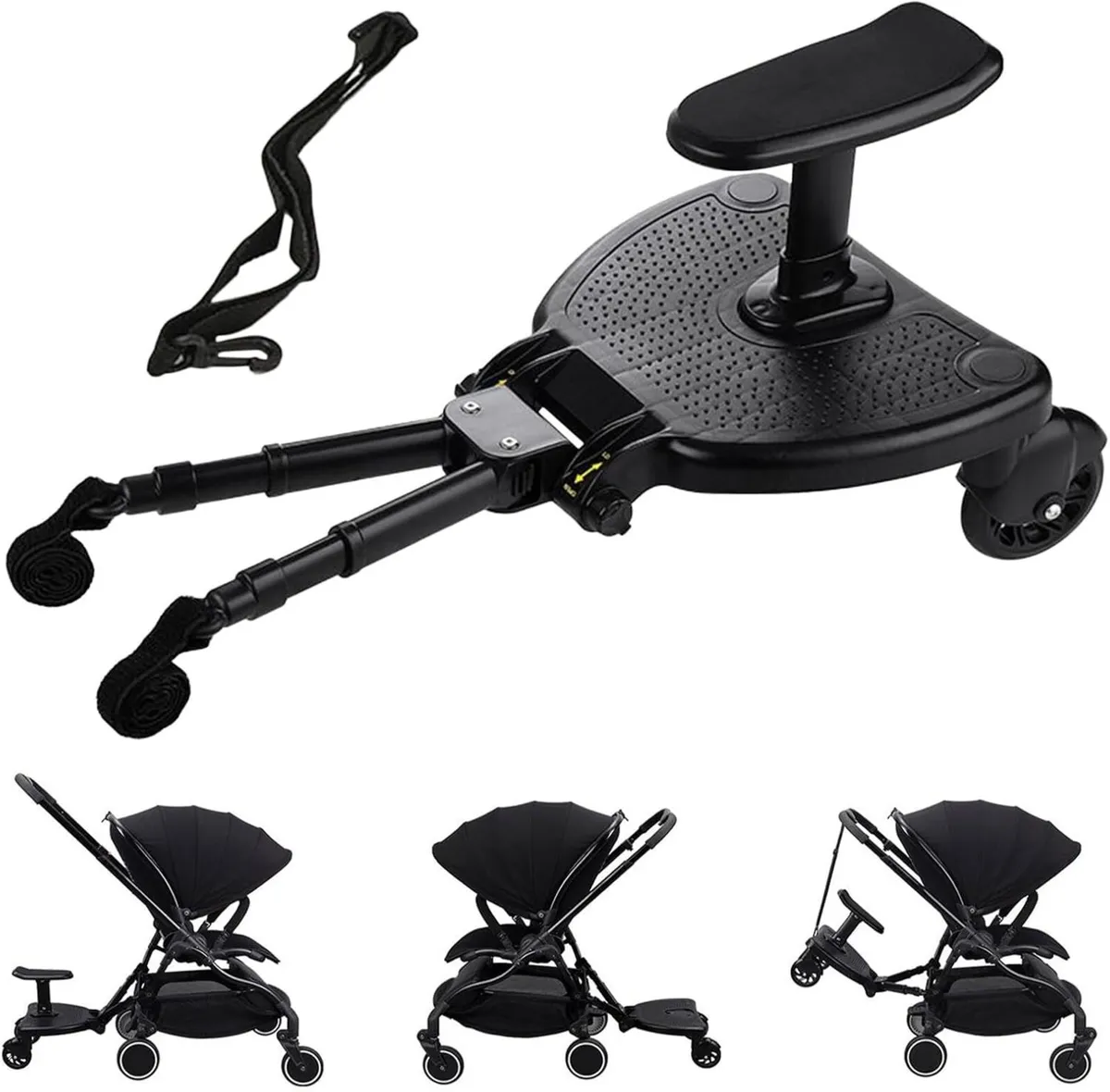 Universal 2-in-1 Stroller Ride Board with Seat - Image 1