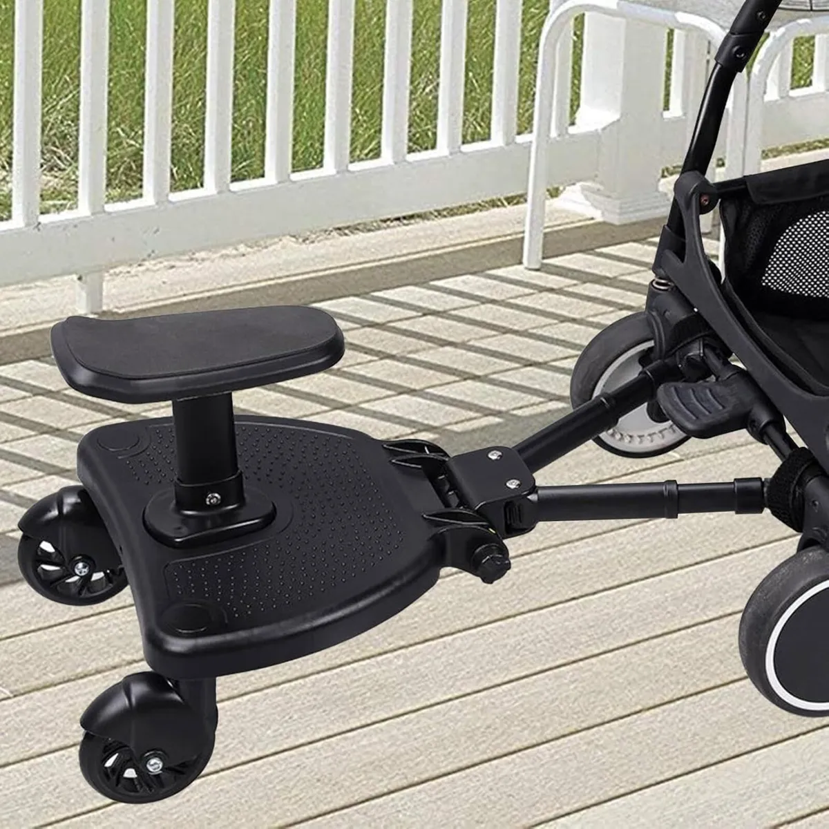 Universal 2-in-1 Stroller Ride Board with Seat - Image 3