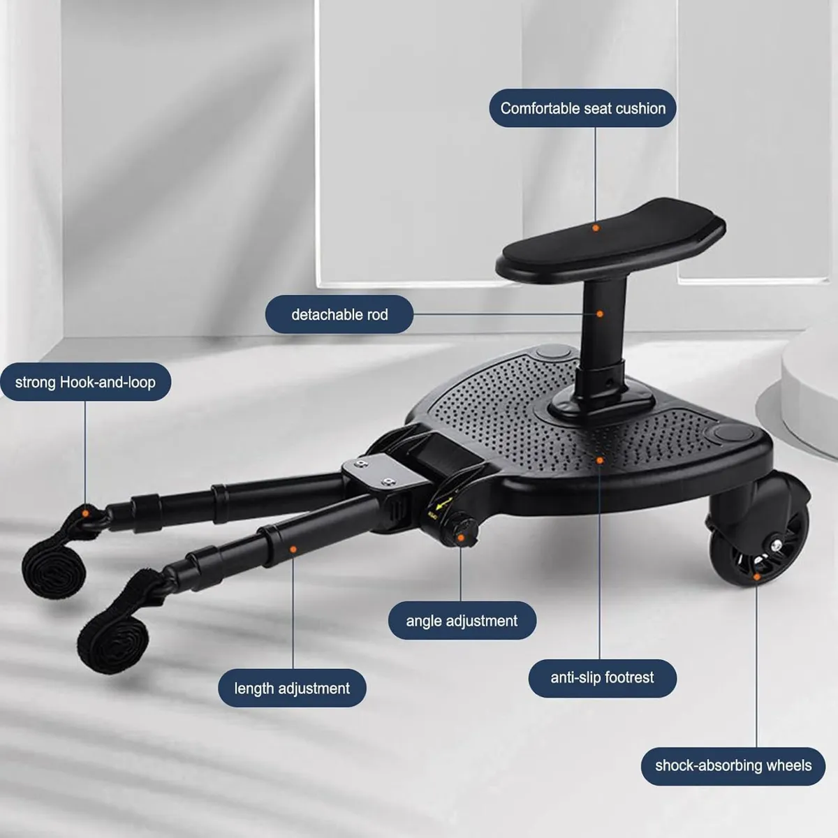 Universal 2-in-1 Stroller Ride Board with Seat - Image 4