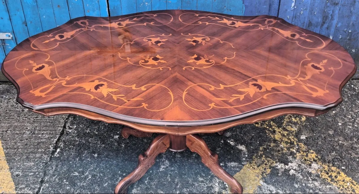Italian Style Marquetry Table - Image 3