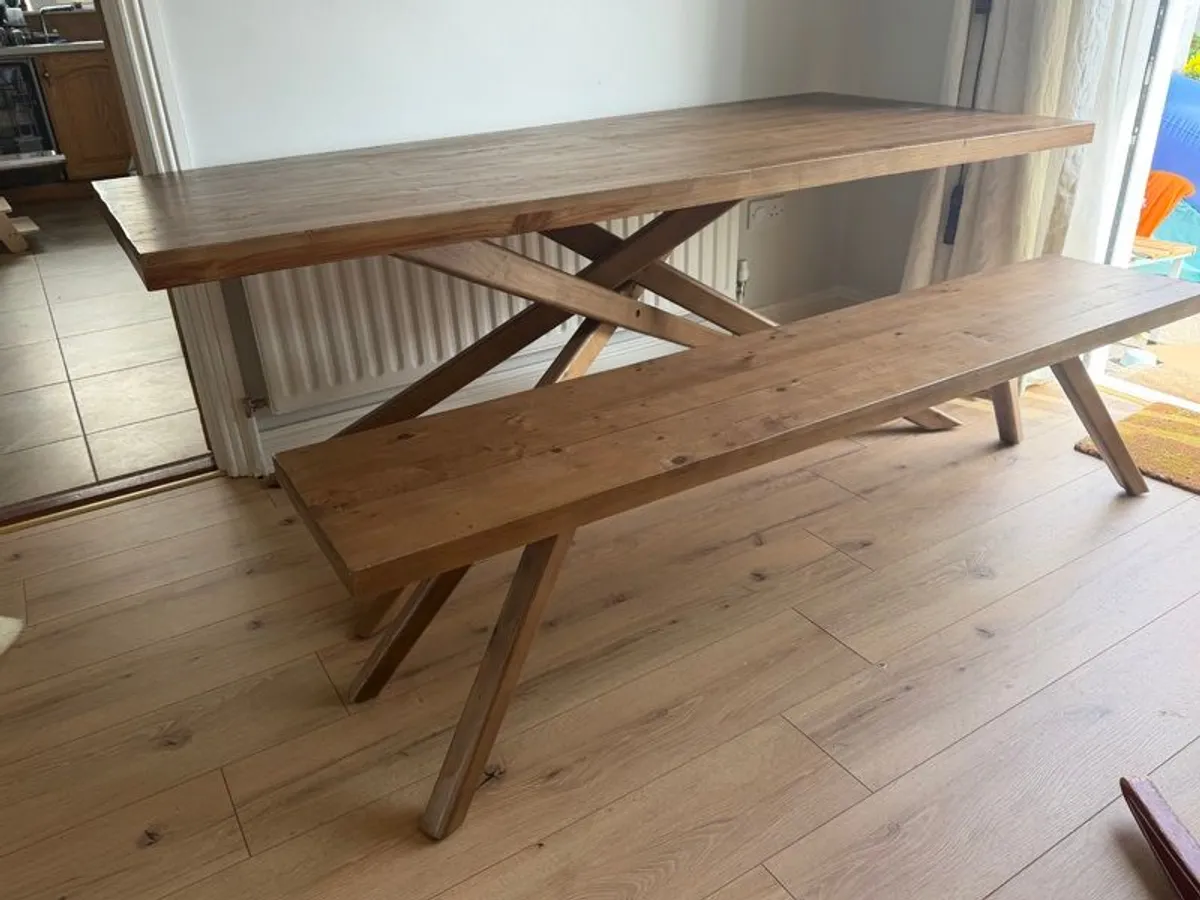 Dining Table and Bench - Image 1