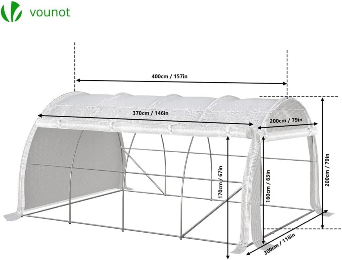4×3m Large Walk-In Polytunnel Greenhouse - Image 3