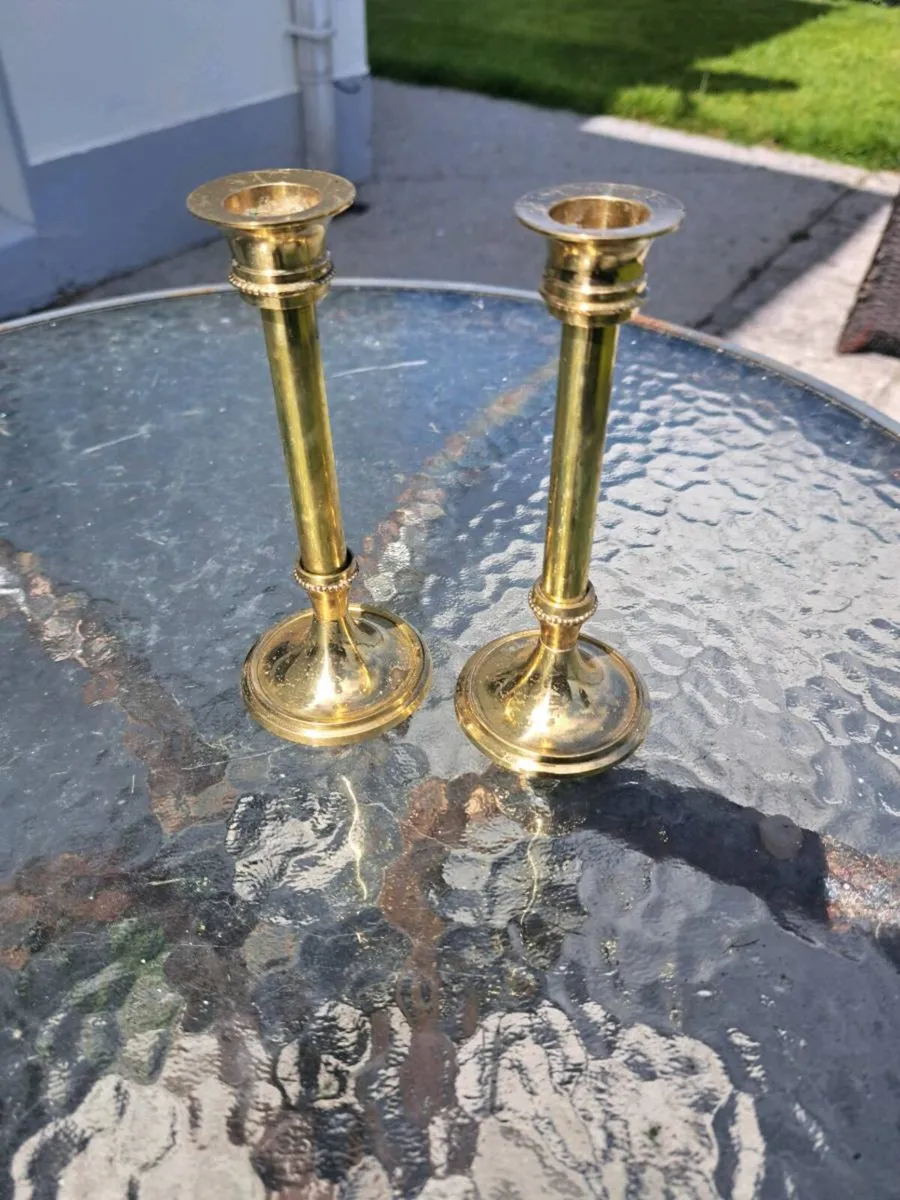 small brass candle stick holders