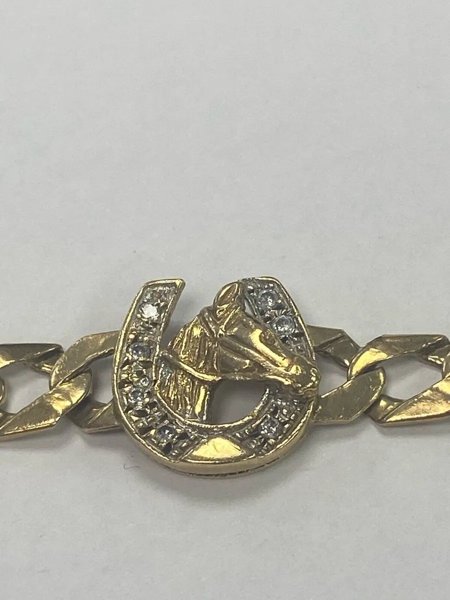 9CT gold horse bracelet - Image 4