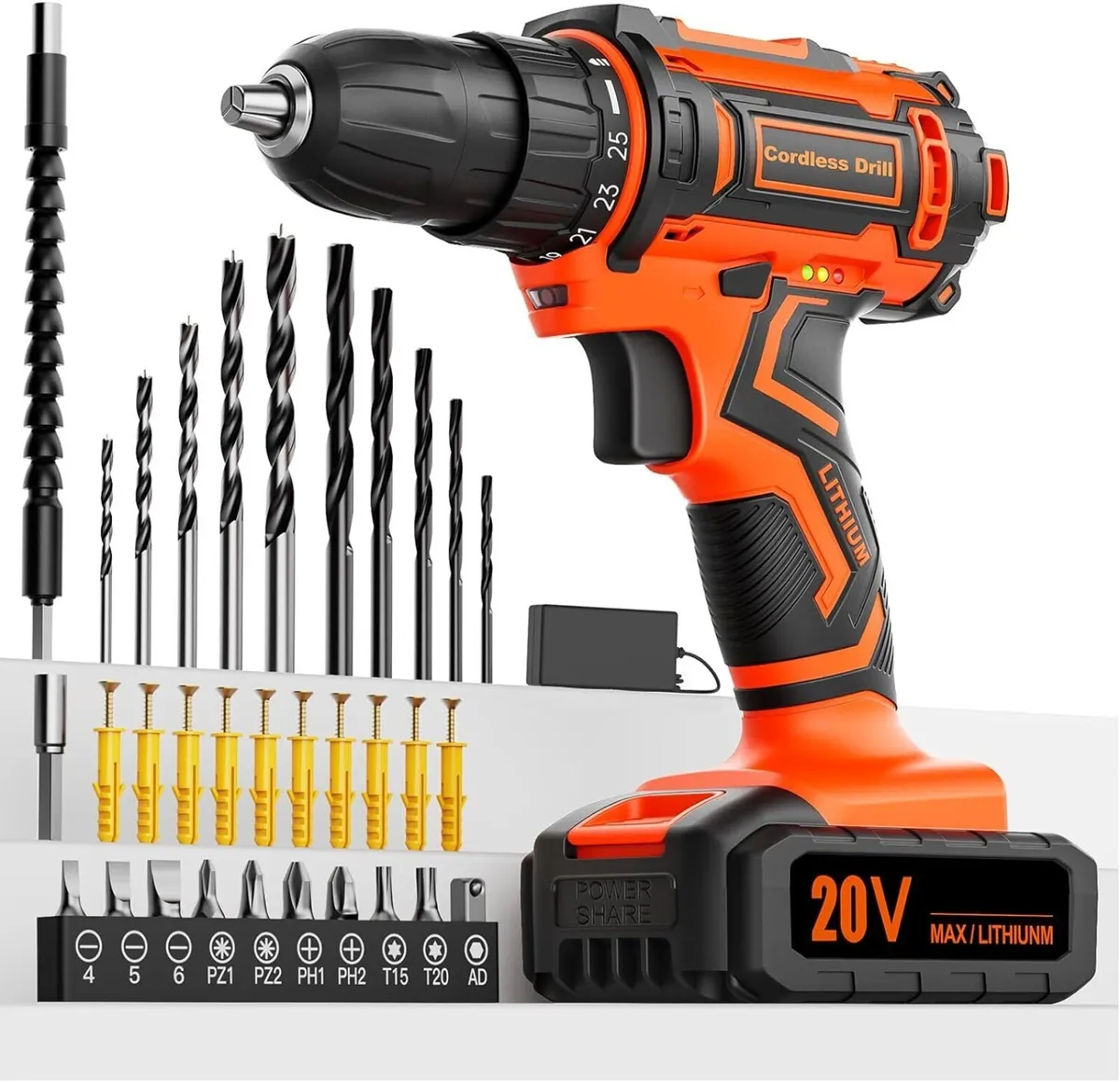 20V Cordless Drill Set – Electric DIY Tool Kit - Image 2