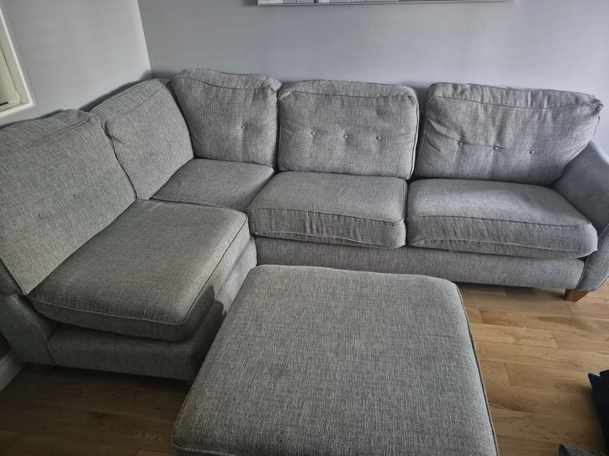 Left hand corner sofa and foot stool - Image 3