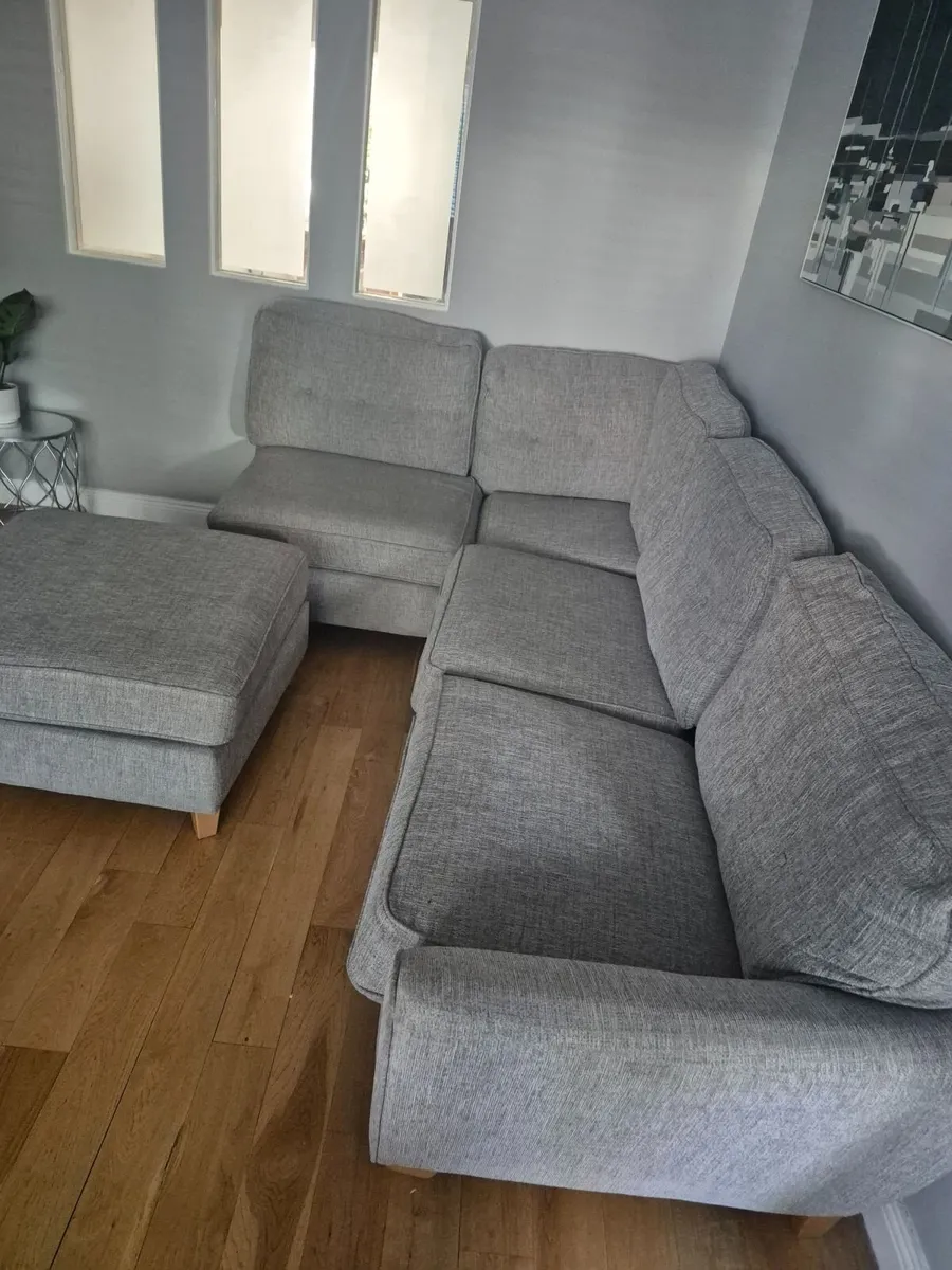 Left hand corner sofa and foot stool - Image 2
