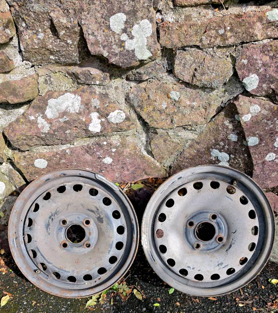 Two 14" steel wheels 4x100 - Image 1
