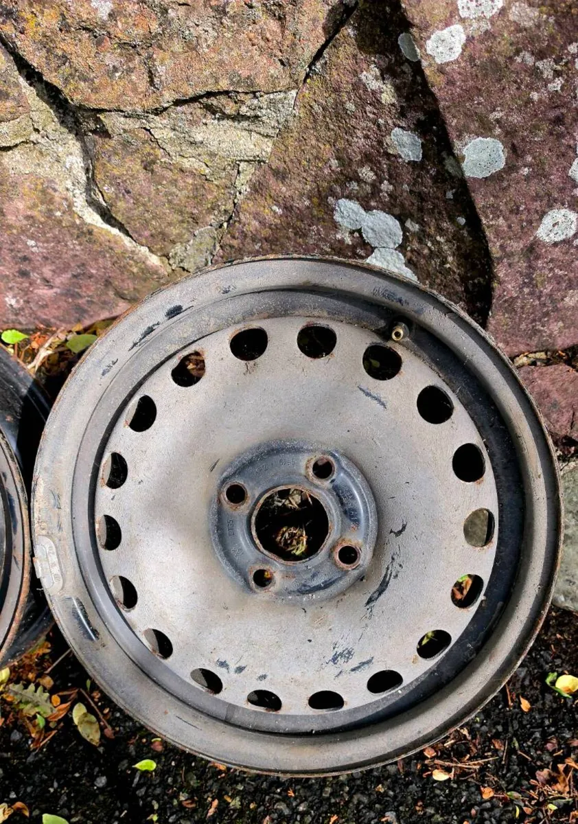 Two 14" steel wheels 4x100 - Image 2