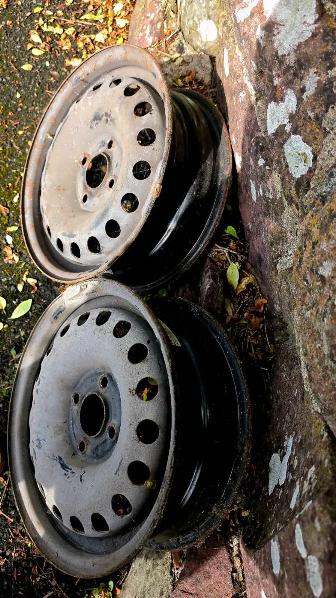 Two 14" steel wheels 4x100 - Image 4