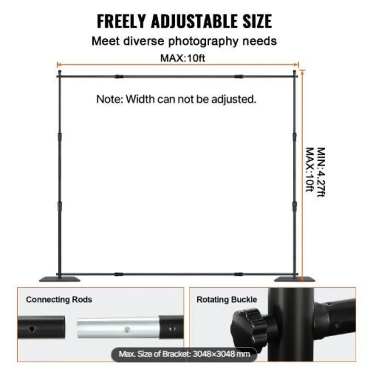 304.8 x 304.8 cm Pipe and Drape Kit - Image 1