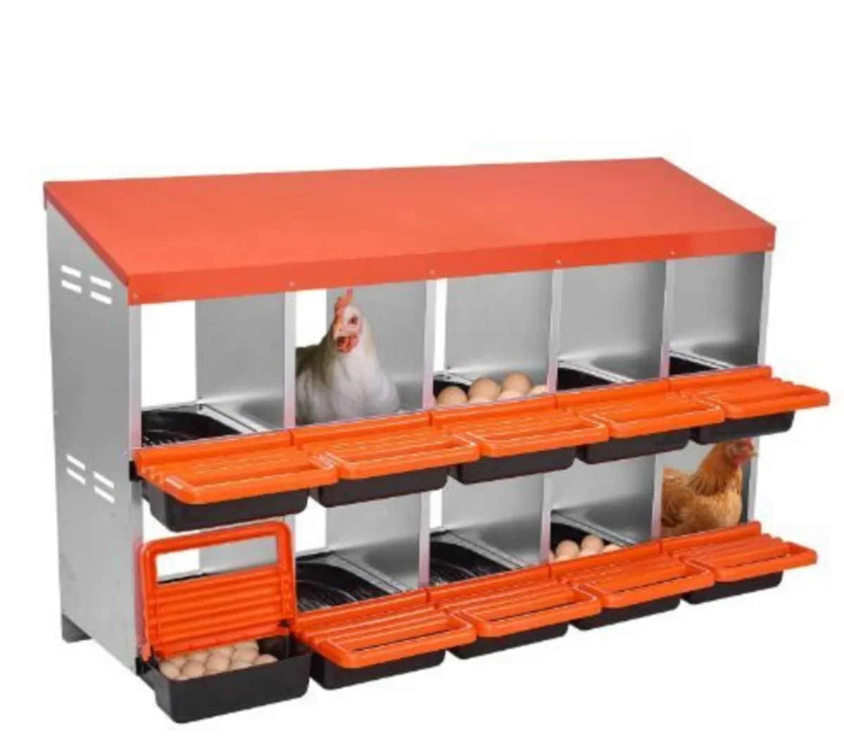 2 Tiers Chicken Nesting Boxes, 10 Compartments - Image 3