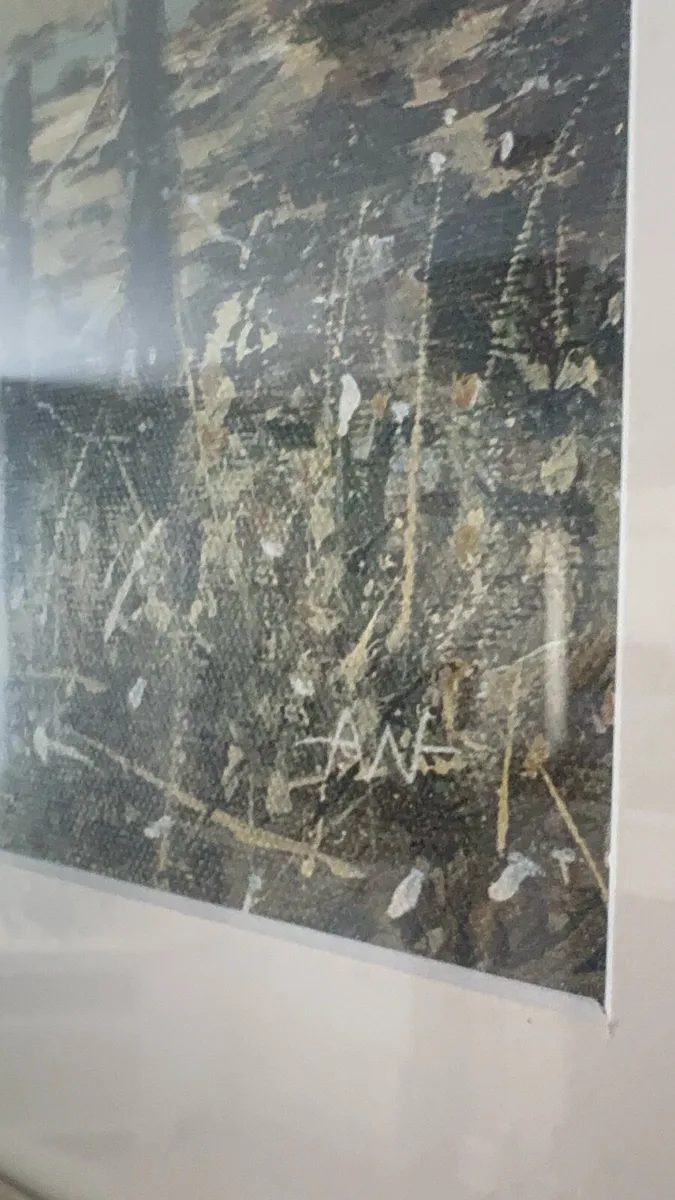 Large Framed Beach Landscape Painting - Image 2
