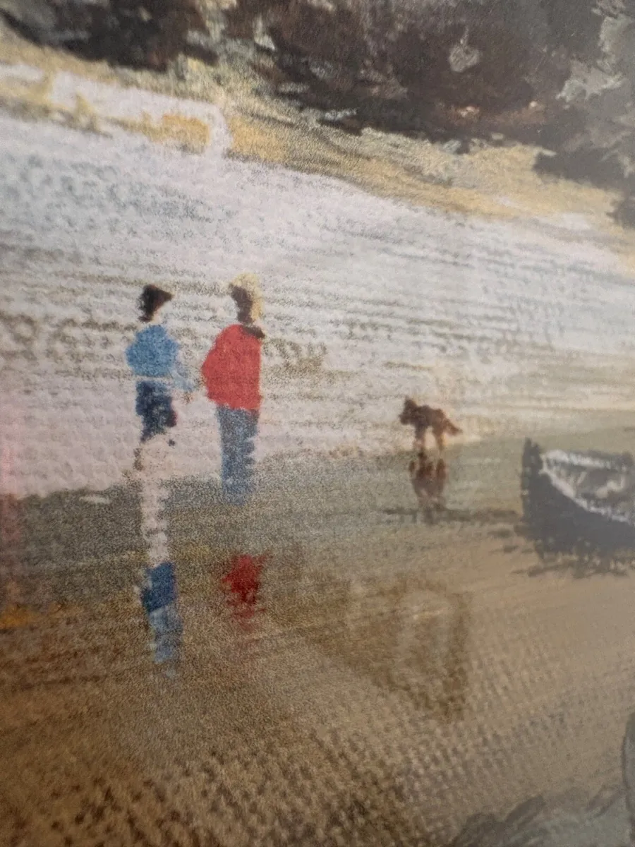 Large Framed Beach Landscape Painting - Image 3