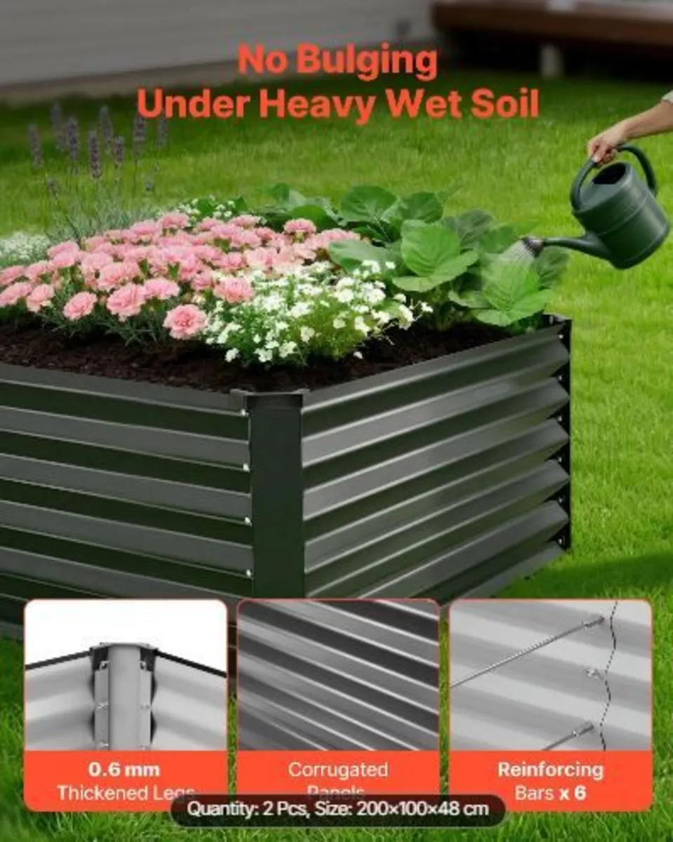 2 Pack Galvanized Raised Garden Beds - Image 2