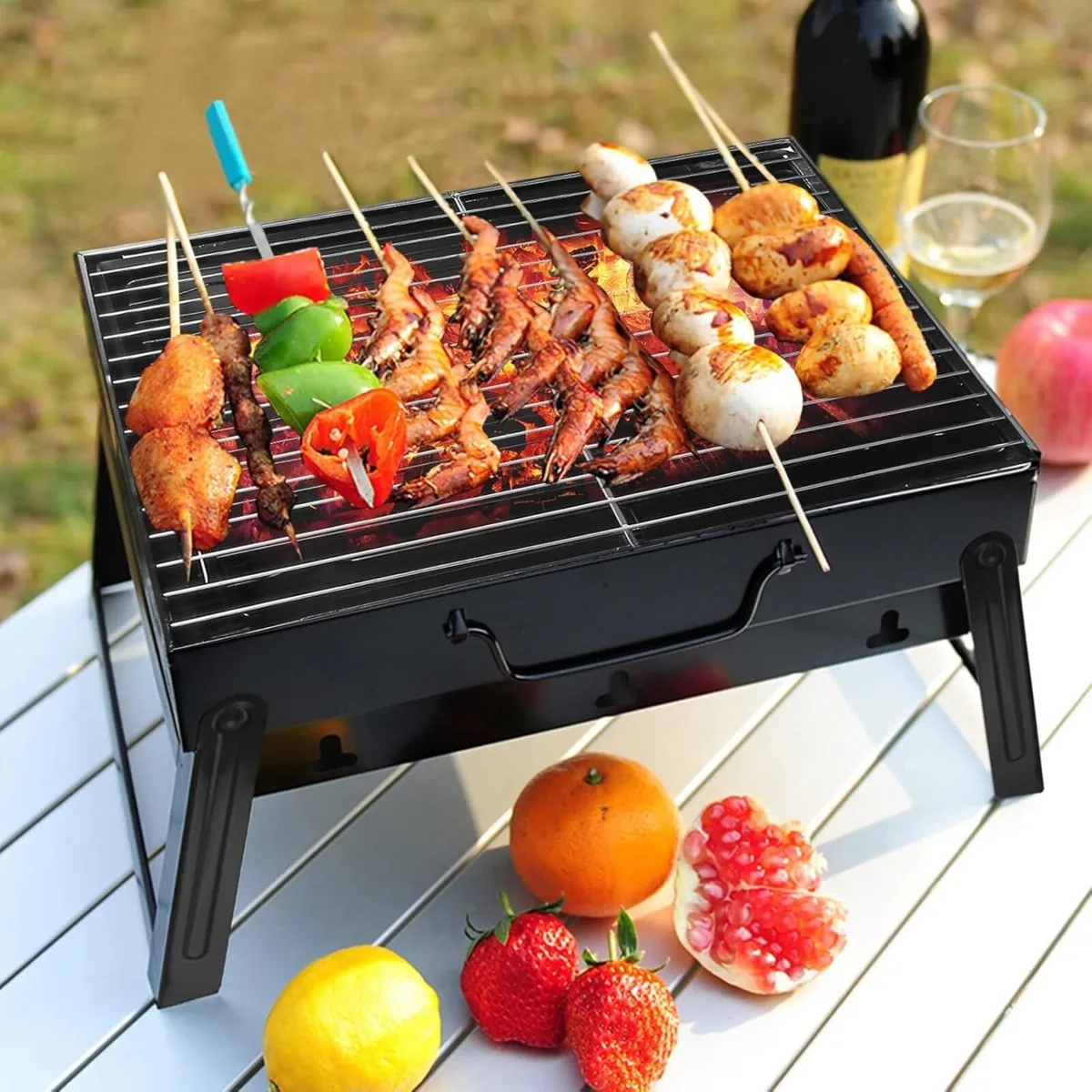 20.47" Portable Charcoal BBQ Grill - Image 2