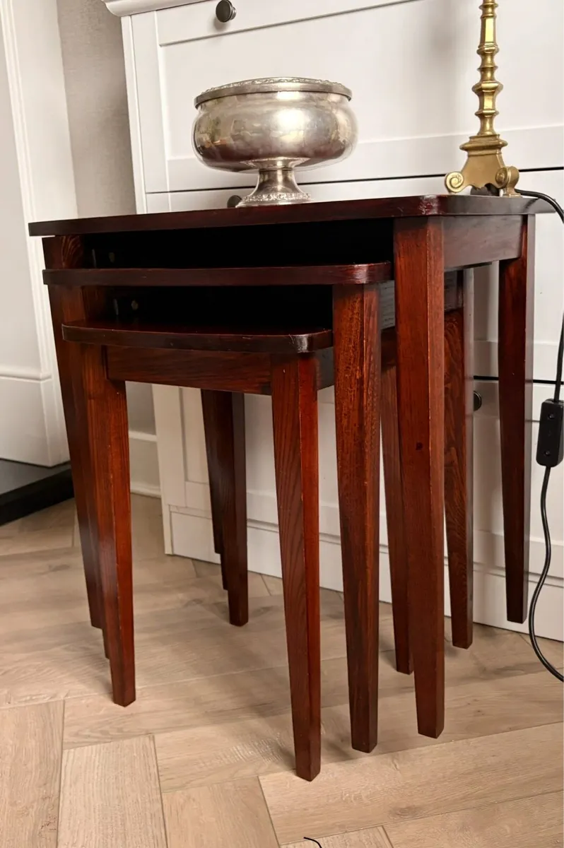 Vintage Mid-Century Nest of 3 Tables - Image 3