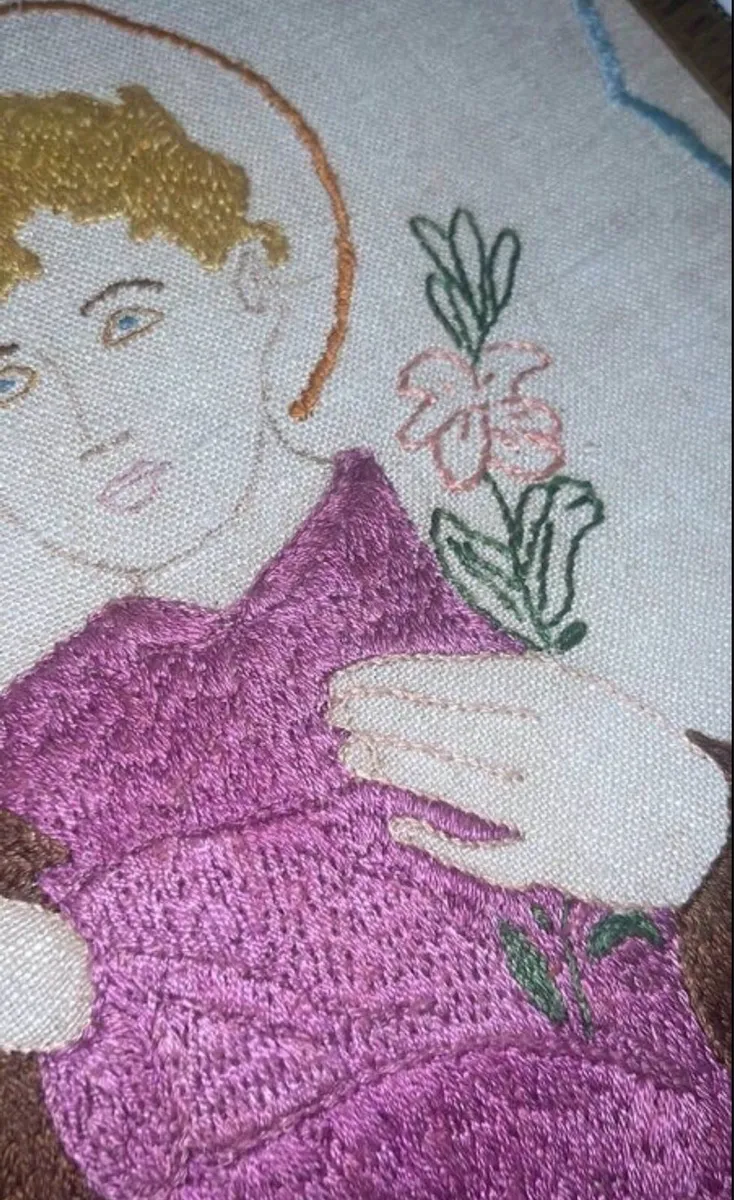 Hand Embroidere Saint Anthony & Child Jesus - Image 3