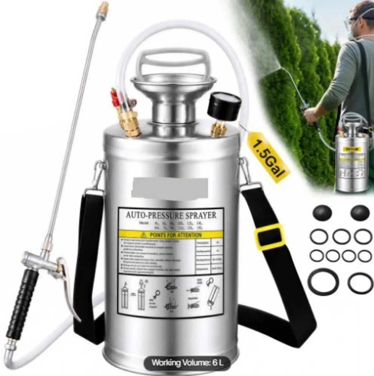 Stainless Steel Sprayer 6L Household - Image 3