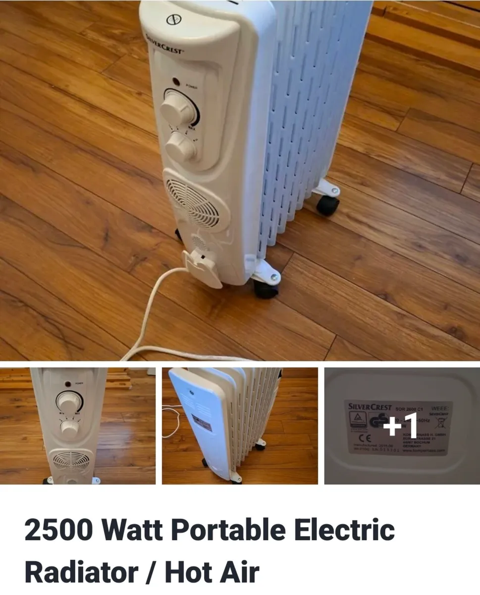 Portable Electric Radiator / Hot Air Blower Heater - Image 2