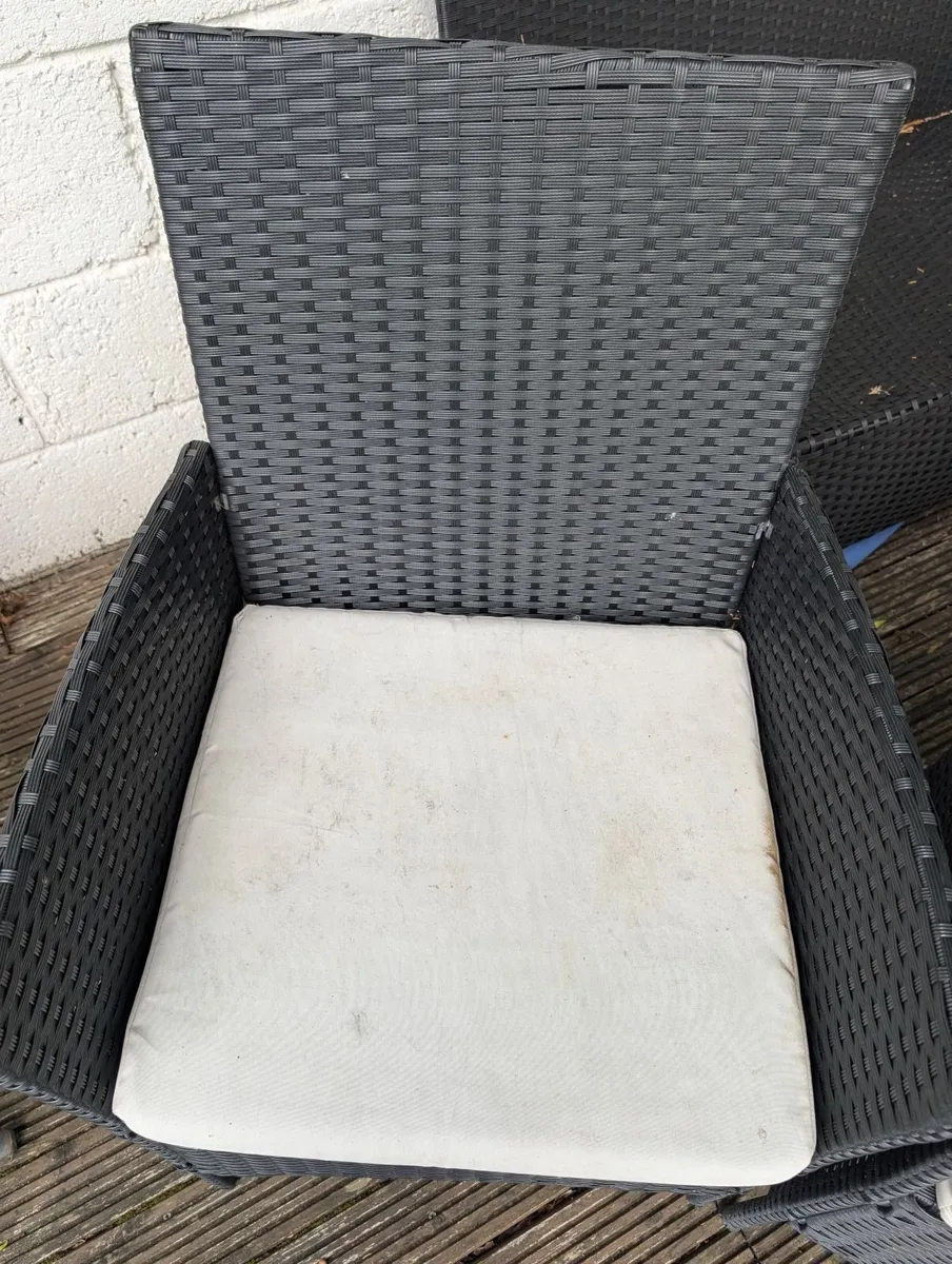 Black garden chairs and table - Image 4
