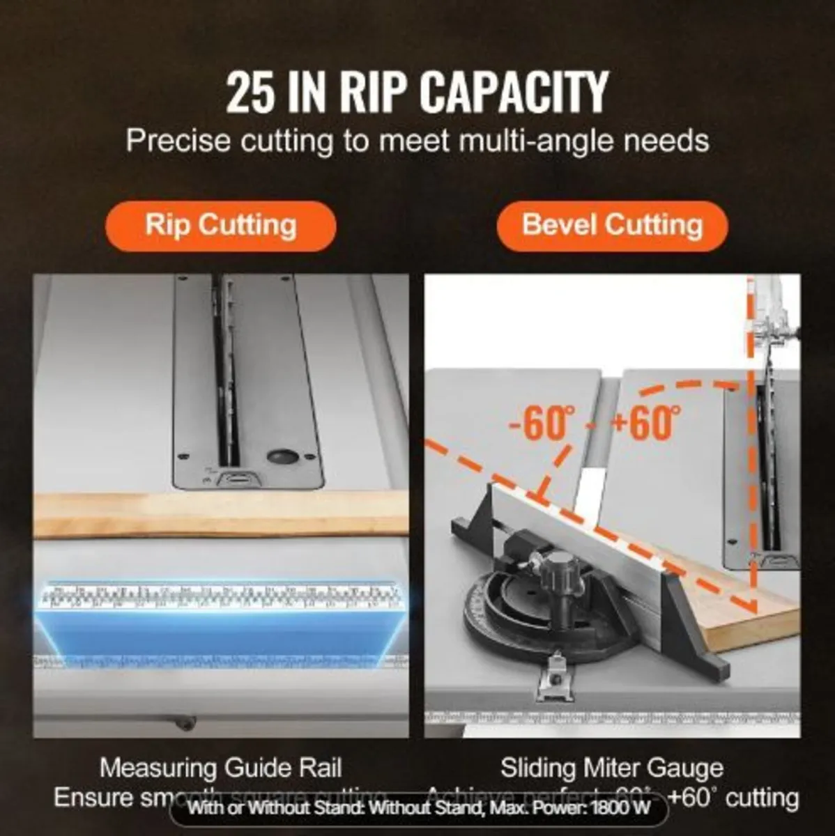 1800 W Table Saw Electric Cutting Machine - Image 2