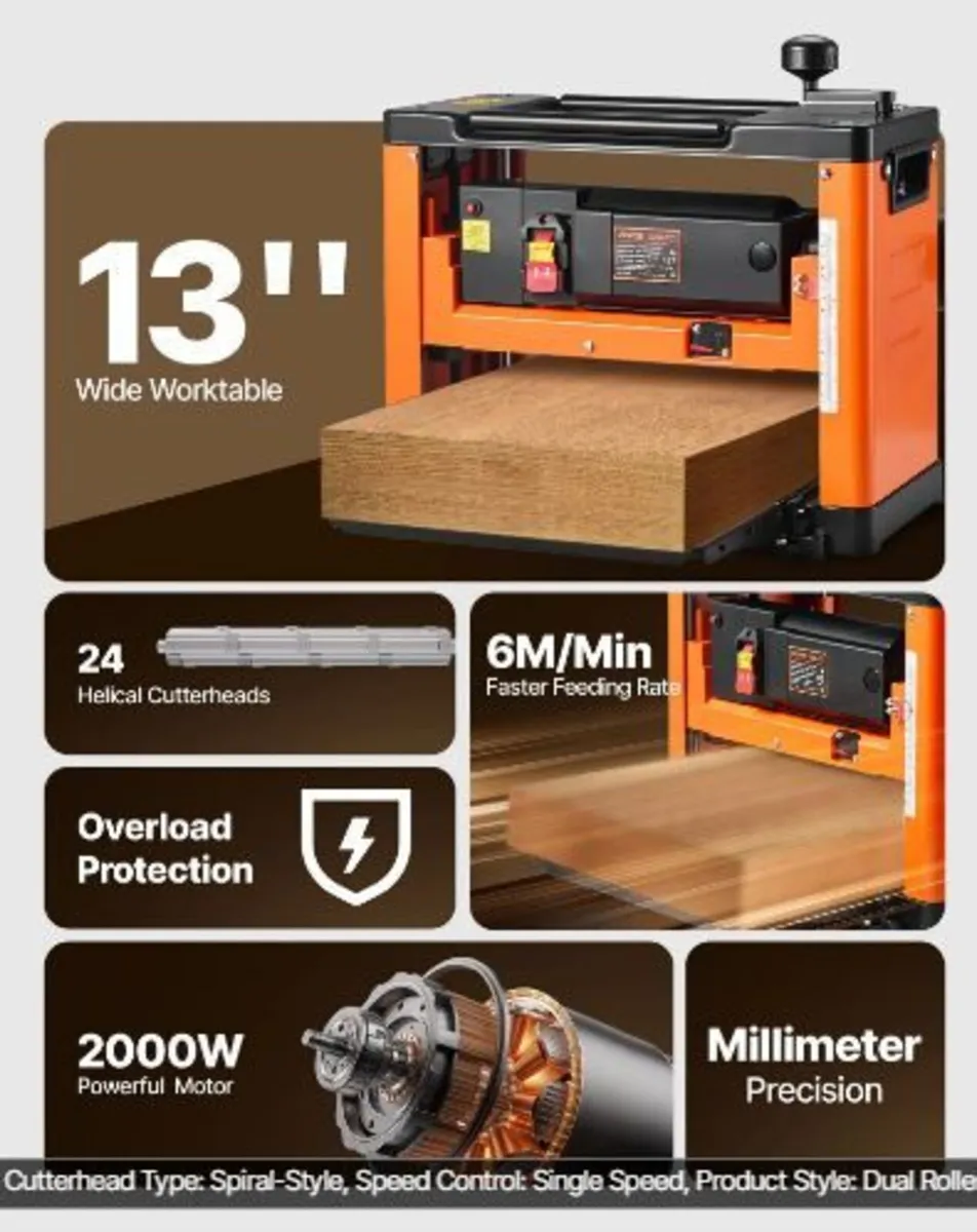 Thickness Planer, 330 mm Width Worktable - Image 2