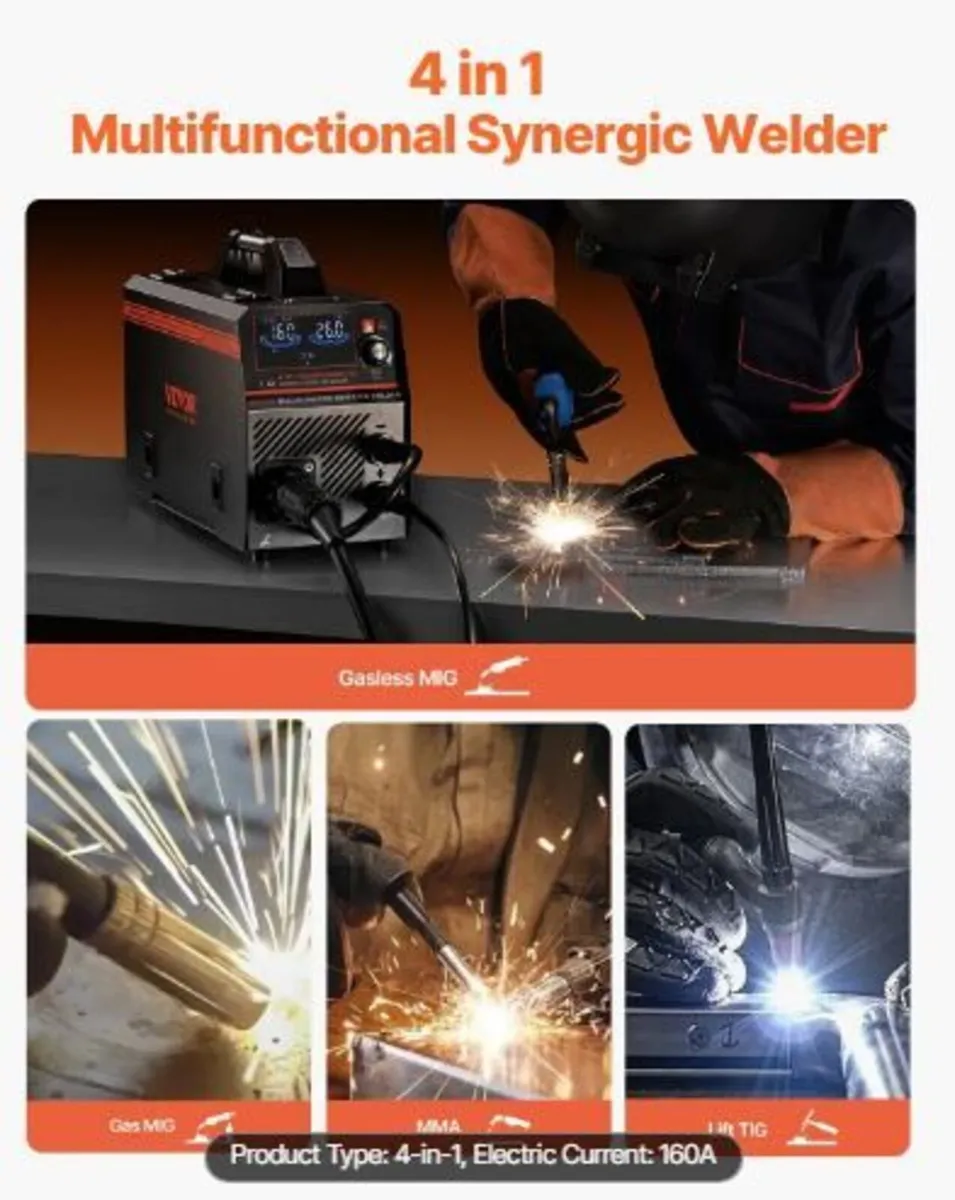 MIG Welder, 160A Synergic Mig Welding Machine - Image 3