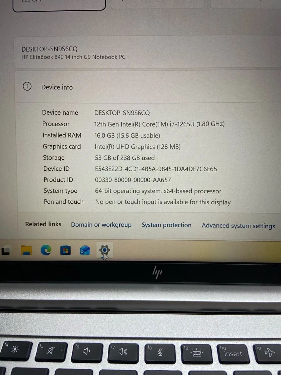 HP Laptop i7 pro 16/256 windows 11 pro - Image 4