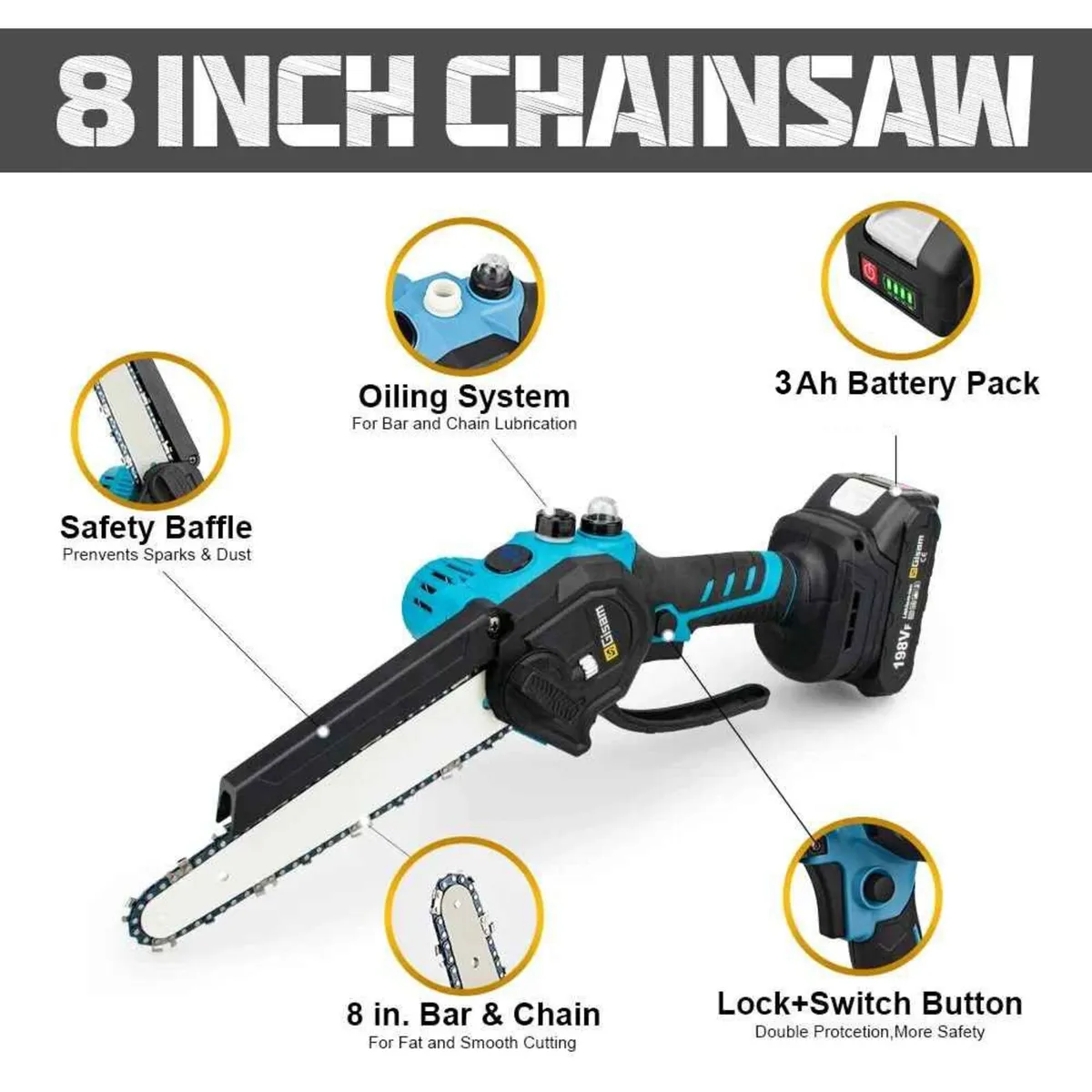 New Chainsaw Makita 8 Inch Mini Brushless Pruning - Image 1