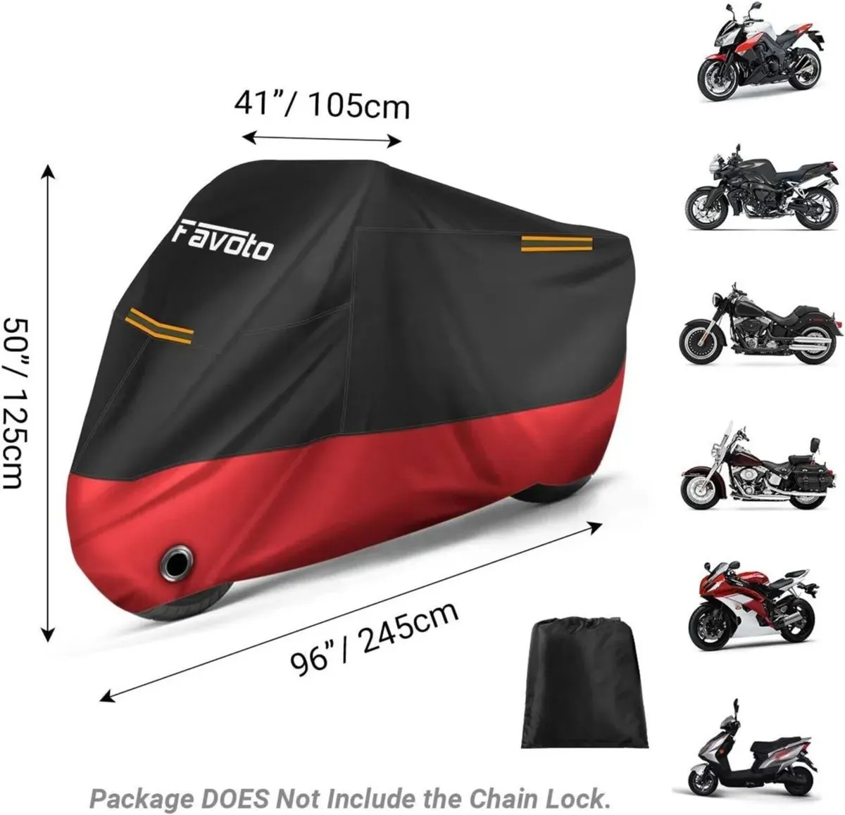 Motorcycle Cover 210D Waterproof Bike Cover - Image 3