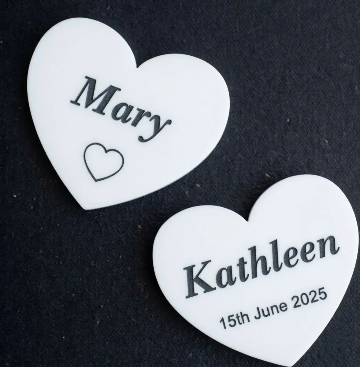 Wedding Table Place Names - Wooden Hearts - Image 2