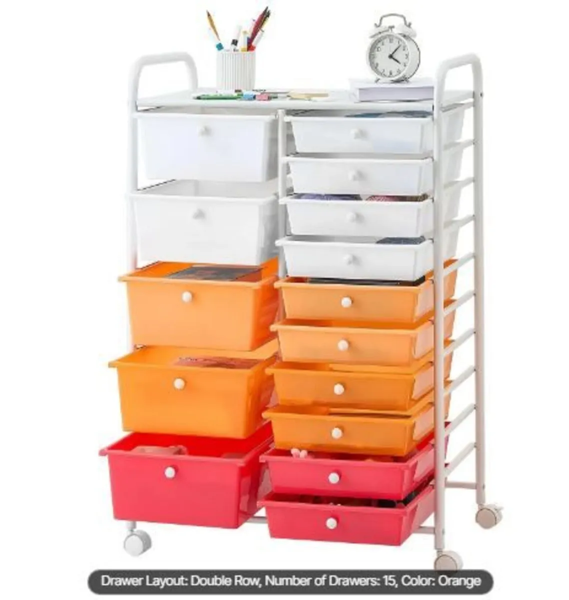 Rolling Cart with Drawers - Image 4
