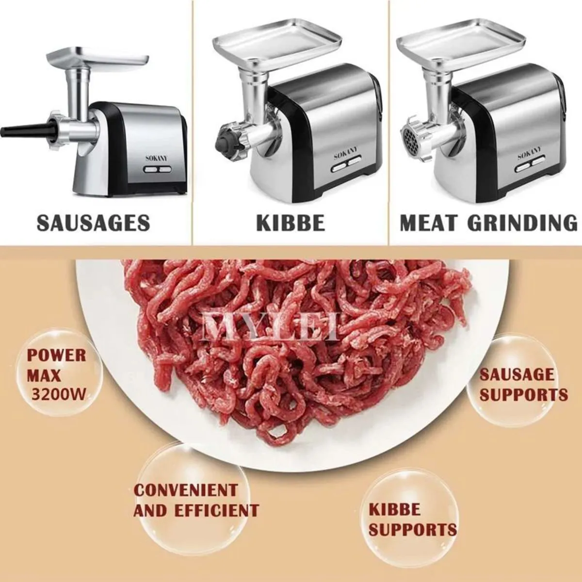 Meat Mincer 1100W Commercial Electric Grinder - Image 3