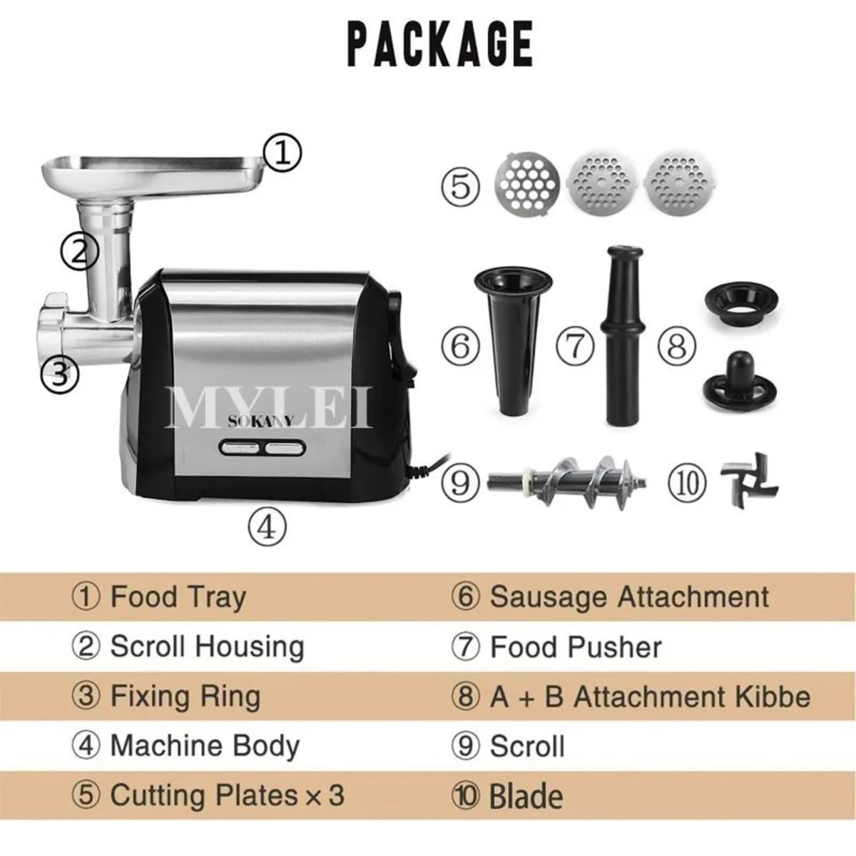 Meat Mincer Commercial Meat Grinder 1100W - Image 2