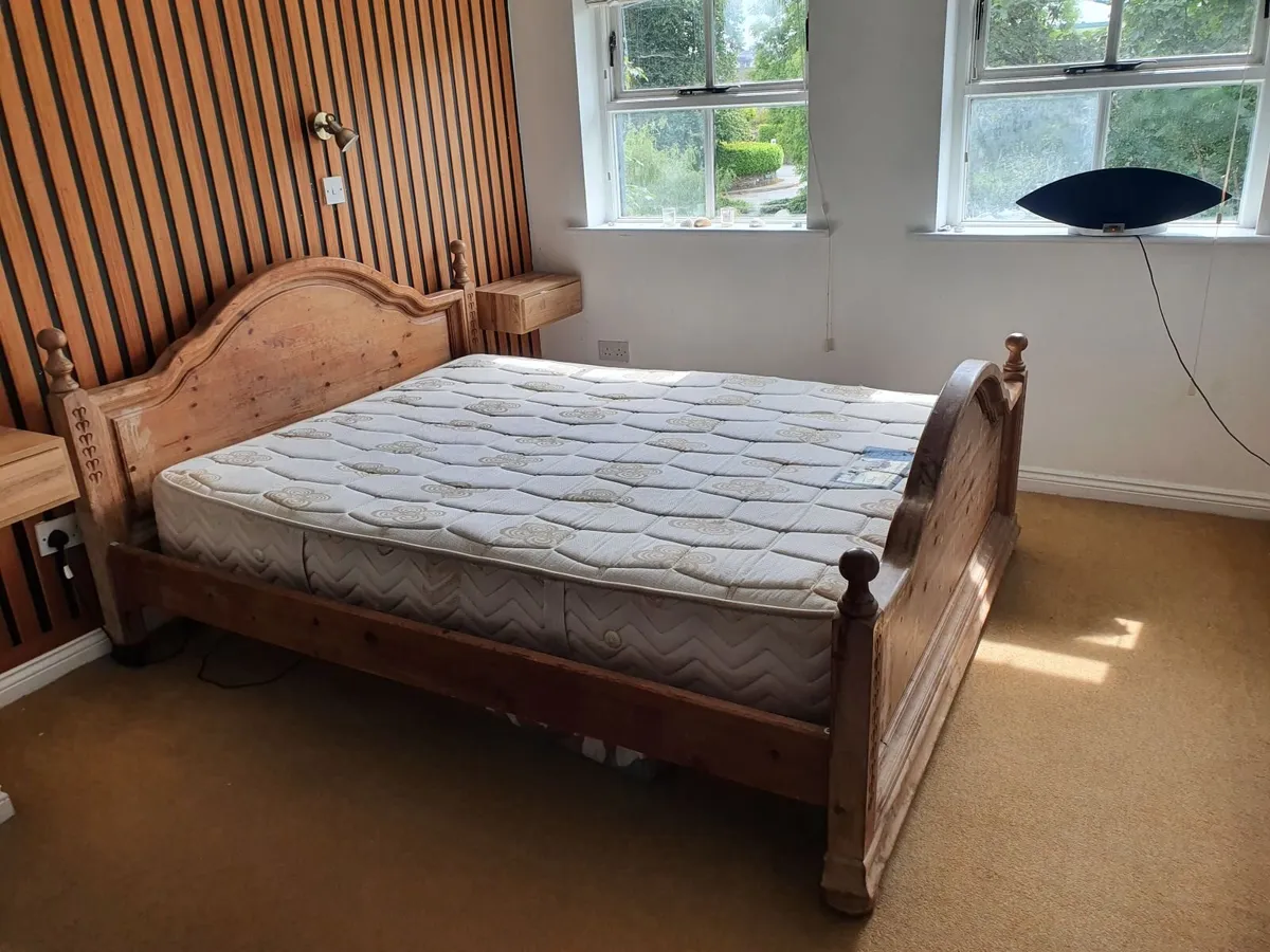 King size double bed and mattress - Image 1