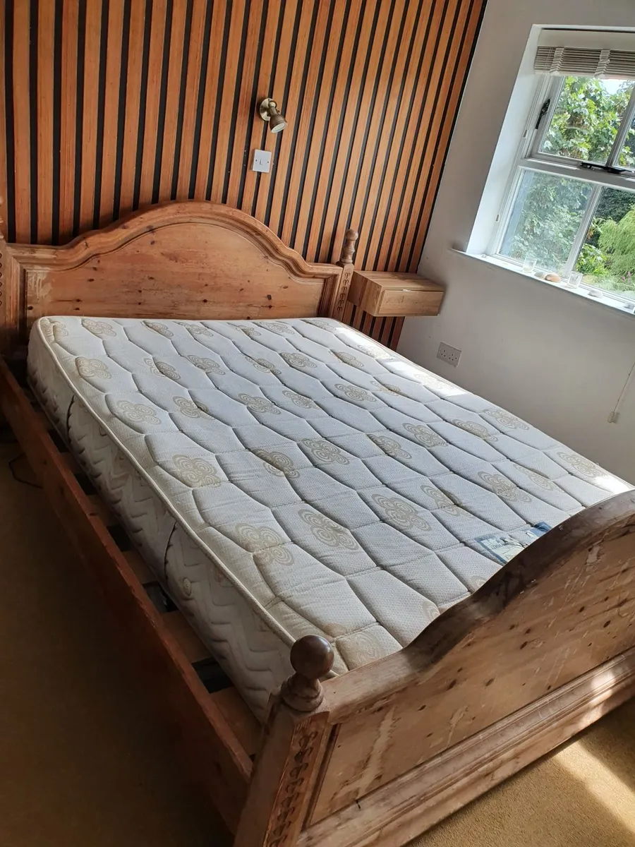 King size double bed and mattress - Image 3