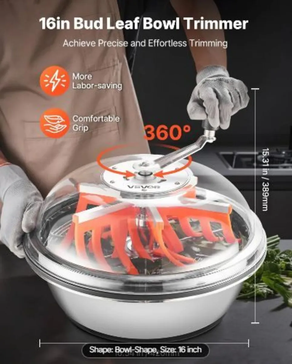 Bud Leaf Bowl Trimmer, 420 mm Manual Bud Trimmer - Image 1
