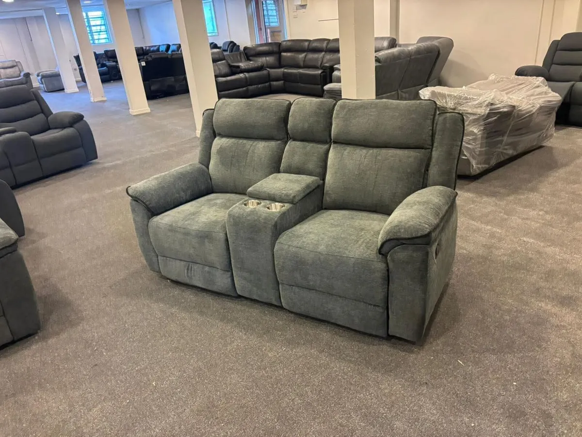 Darcy Grey 3+2 or 3+1+1 Fabric Recliner Sofa Set - Image 3