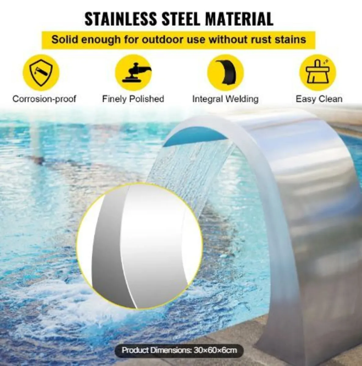 Stainless Steel Swimming Pool Fountain - Image 1