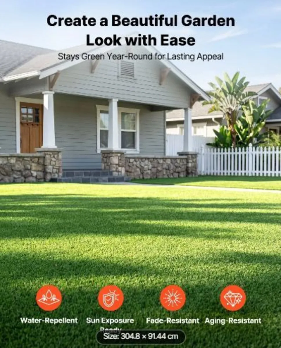Artificial Grass, 304.8 x 91.44 cm Fake Grass - Image 2